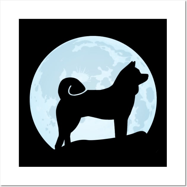 akita inu lover dog moon gift Wall Art by T-shirt verkaufen